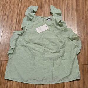 NWT A New Day Mint Green Ruffled Sleeveless Top